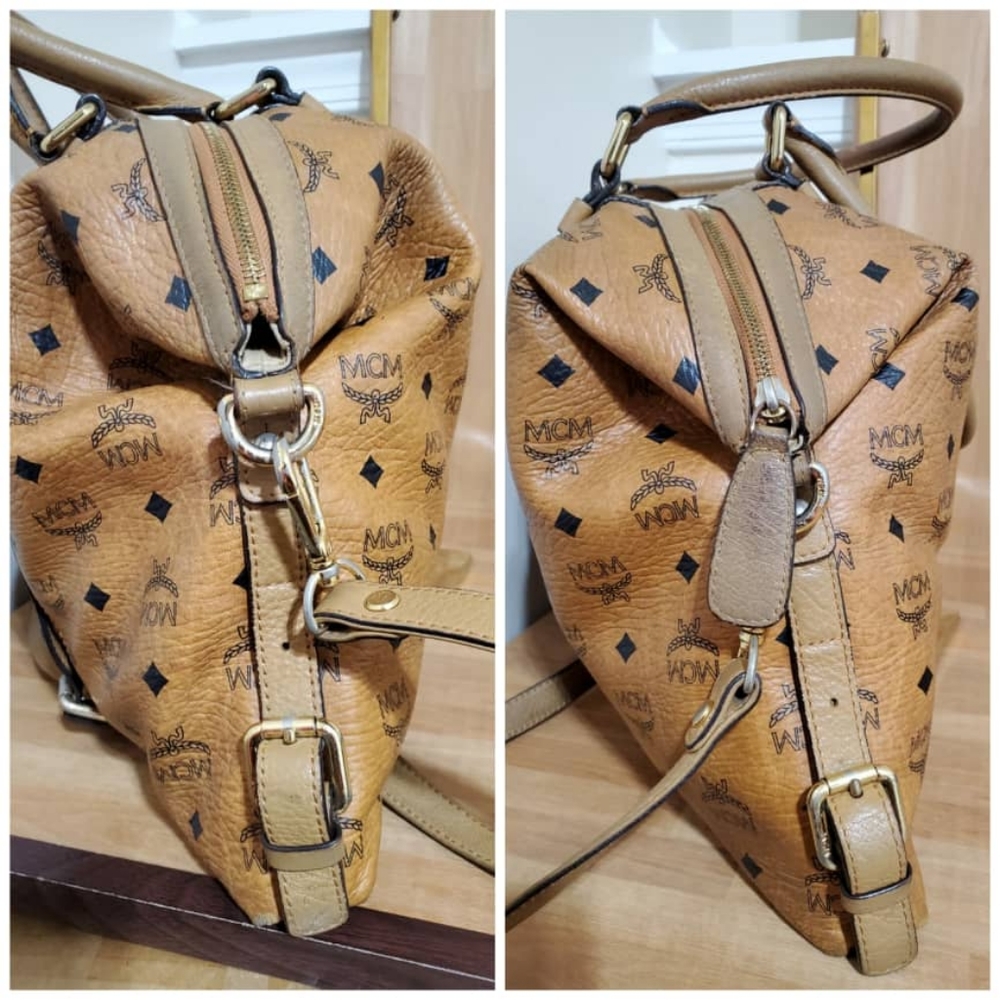 Authentic MCM Cognac Visetos 2way Shoulder Bag - Picture 10 of 11